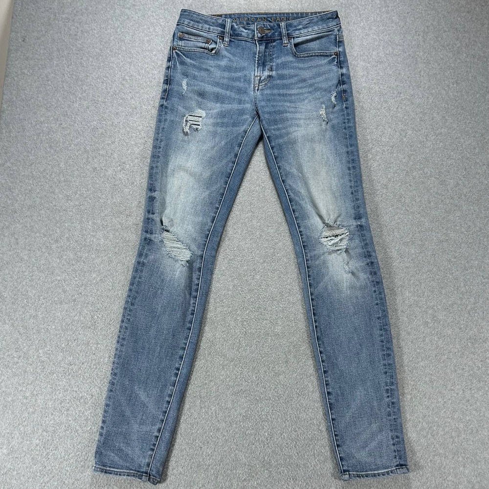 American Eagle Skinny Jeans Mens 30x33 Blue Distressed Streetwear Casual